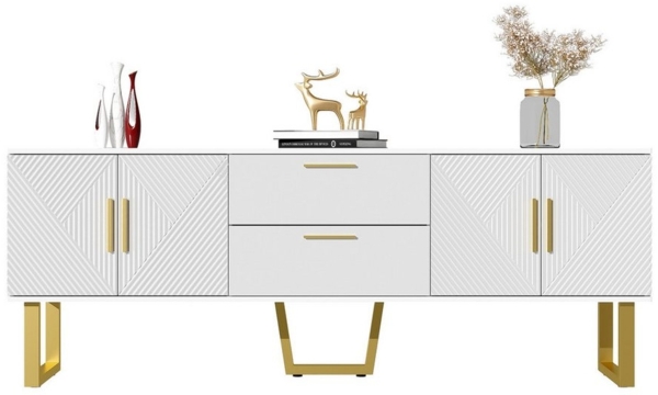 Ulife TV-Schrank 170 cm weißer Hochglanz, vier Türen und zwei Schubladen (1-St) H63.5/B170/T40cm Bild 5