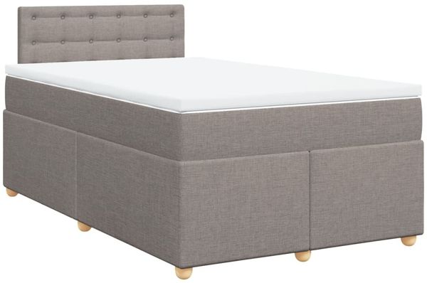 vidaXL Boxspringbett mit Matratze Taupe 120x200 cm Stoff 3288965 Bild 3