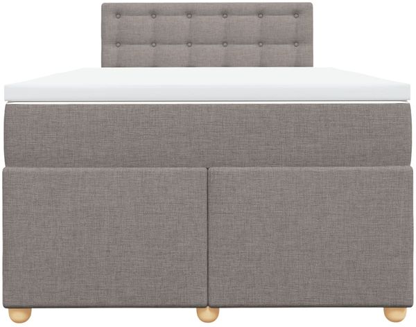 vidaXL Boxspringbett mit Matratze Taupe 120x200 cm Stoff 3288965 Bild 6