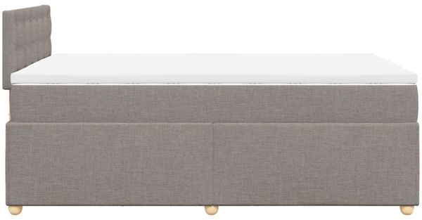 vidaXL Boxspringbett mit Matratze Taupe 120x200 cm Stoff 3288965 Bild 7