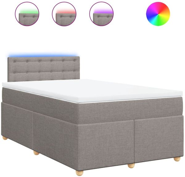 vidaXL Boxspringbett mit Matratze Taupe 120x200 cm Stoff 3288965 Bild 2