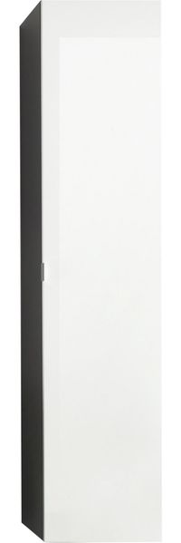 Bad Hochschrank Hängeschrank Beach in weiß Hochglanz und grau mit Spiegel innen 35/157 cm