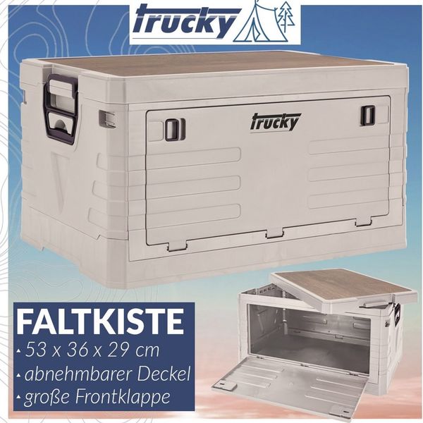 Trucky Faltbox Storage Box 45 L Camping Klappbox Klappkiste 53 x 36 x 29 cm Beige