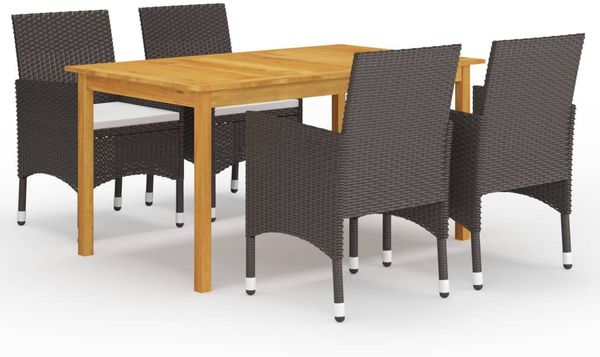 vidaXL 5-tlg. Garten-Essgruppe Braun 3067764