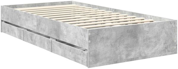 vidaXL Bettrahmen mit Kopfteil Beton Grau 90 x 190 cm Ingenieurs Holz 3412640 Bild 6