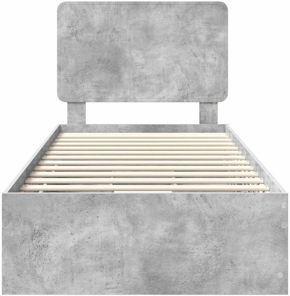 vidaXL Bettrahmen mit Kopfteil Beton Grau 90 x 190 cm Ingenieurs Holz 3412640 Bild 8