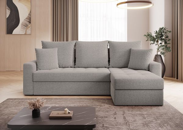 AX LIVING Karaman Schlafsofa mit Bettkasten Sofa Beige L Form 238 cm