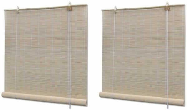 vidaXL Bambusrollos Natur 2 Stk. 120x160 cm 278742