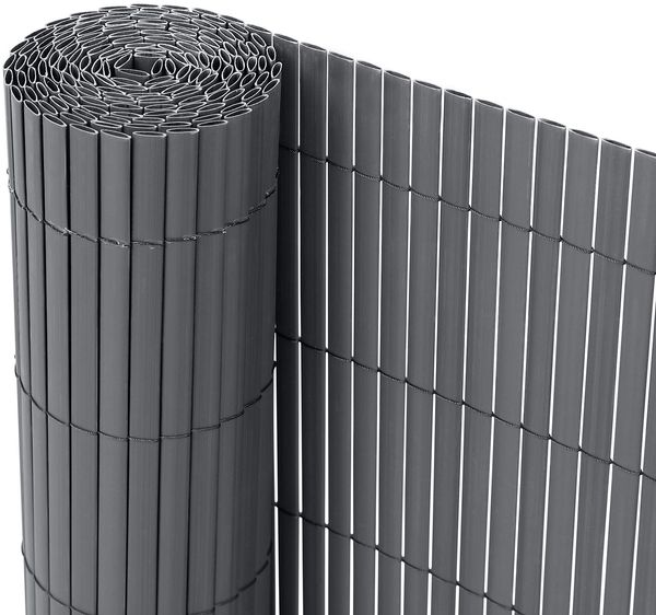 Ribelli® PVC Sichtschutzmatte Sichtschutzzaun Sichtschutz Zaun Balkon Windschutz (120x500 cm, Anthrazit)