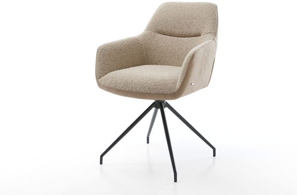 Drehstuhl Pejo-Flex Materialmix Schlamm Kreuzgestell konisch Schwarz 180° drehbar Taschenfederkern