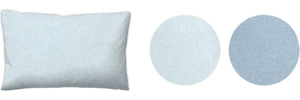 biberna Melange-Flanell Kopfkissenbezug MELANGE UNI, eisblau