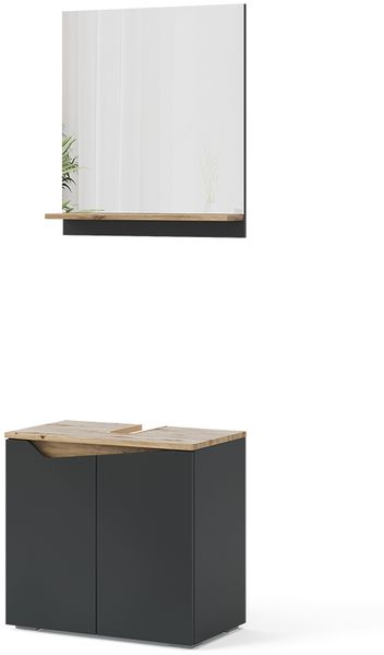 Badmöbel-Set Marelle Anthrazit 2 Teile Vicco