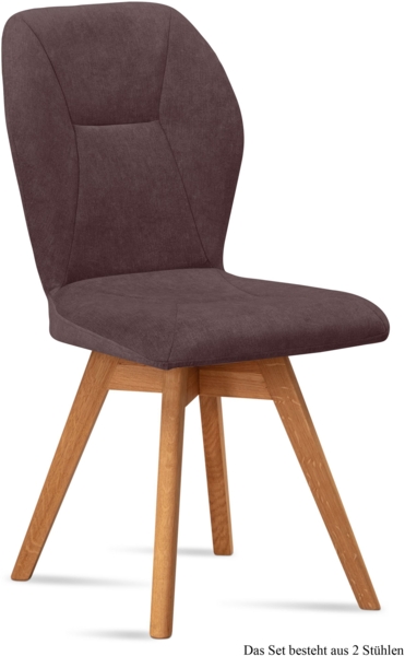 Esszimmerstuhl drehbar (2er-Set) Draga 51x92x60 Eiche geölt/Braun