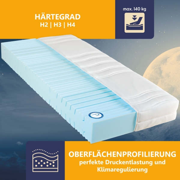 Kaltschaummatratze BeCo High Relax, 21 cm Komforthöhe, Made in Germany, 140x210 cm, Härtegrad H2 Bild 5