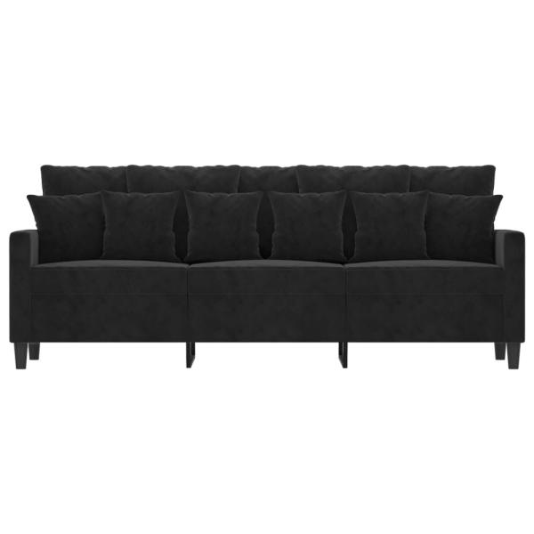 vidaXL 3-Sitzer-Sofa Schwarz 180 cm Samt 359318 Bild 2