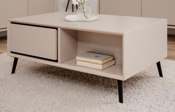 Couchtisch Brebbia in sand und schwarz 94 x 55 cm