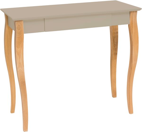 Ragaba Schreibtisch mit Schublade, MDF & Massives Buchenholz, 85x40 cm, Braun Beige