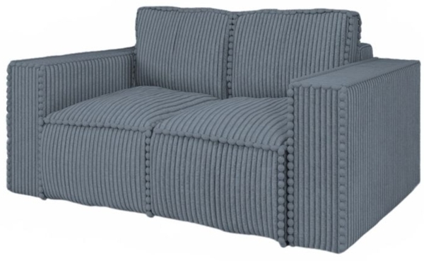 Sofa Designersofa 2-Sitzer VAJANA Stoff Tilia Azurblau