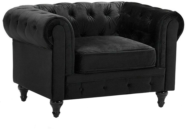 Sessel Samtstoff schwarz CHESTERFIELD