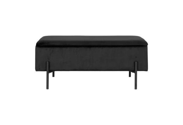Elegante Bank NIZZA mit Stauraum - ca. 95cm - schwarzer Samt