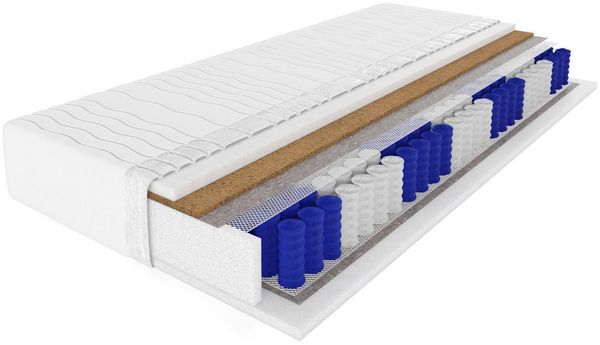 Taschenfederkernmatratze mit KOKOS 7-Zonen 20 cm hoch Härtegrad H4, Deine Möbel 24, 20 cm hoch, (Set, 1-tlg), 7 Zonen, Bezug waschbar, Punktelastisch, mit Kokosmatte