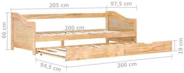 vidaXL Ausziehsofa Bettgestell Kiefernholz 90×200 cm 283150 Bild 16