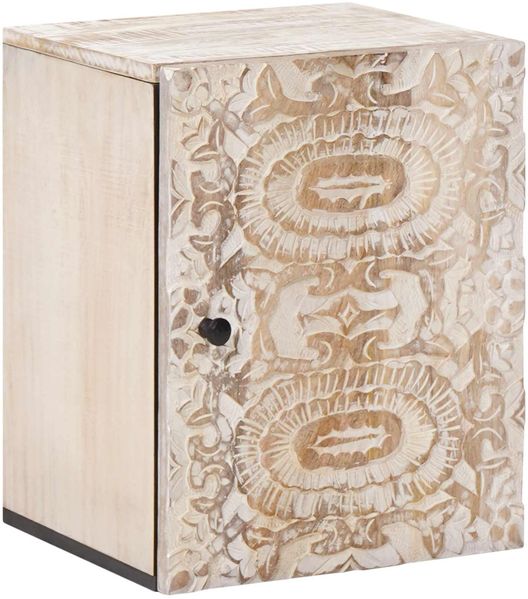 vidaXL Badezimmer Hängeschrank Weiß 38 x 33,5 x 48 cm Massivholz Mango 4018388