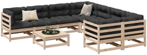 vidaXL 9-tlg. Garten-Sofagarnitur mit Kissen Massivholz Kiefer 3299370