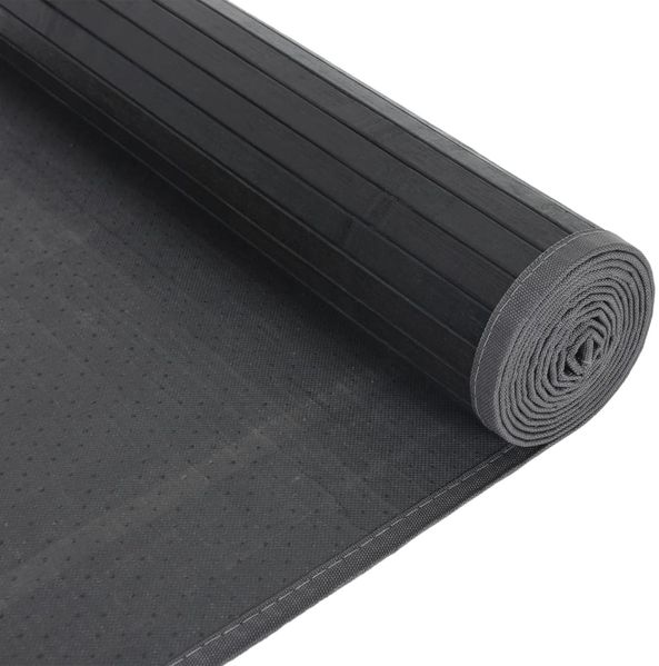vidaXL Teppich Rechteckig Grau 80x500 cm Bambus 376928 Bild 5