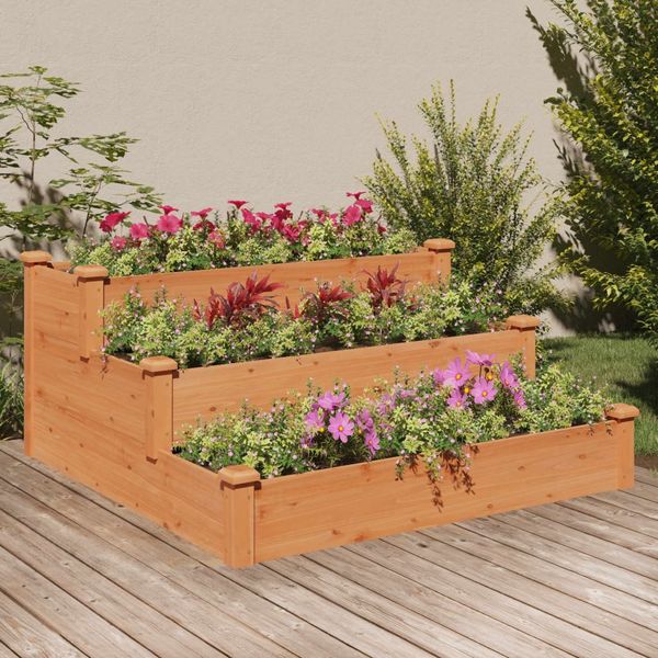 vidaXL Hochbeet Braun 120x120x56 cm Massivholz Tanne 364305