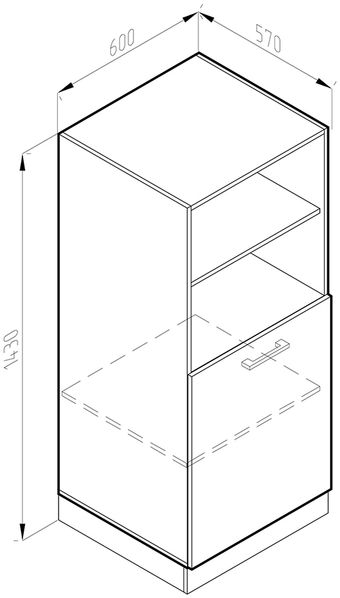 Vicco Küchenschrank Küchenzeile R-Line, Weiß Hochglanz, Backofenumbauschrank 60 cm (halb) Bild 3