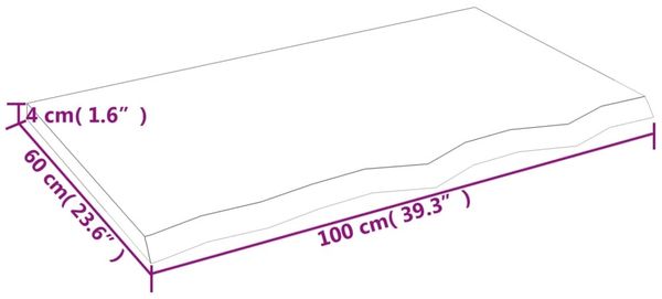 vidaXL Tischplatte 100x60x(2-4) cm Massivholz Eiche Unbehandelt 3156306 Bild 8
