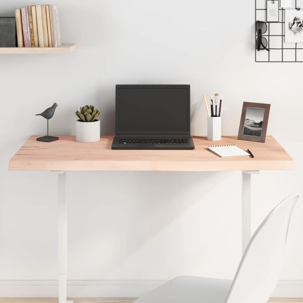 vidaXL Tischplatte 100x60x(2-4) cm Massivholz Eiche Unbehandelt 3156306