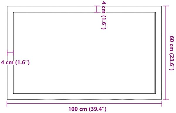 vidaXL Tischplatte 100x60x(2-4) cm Massivholz Eiche Unbehandelt 3156306 Bild 9