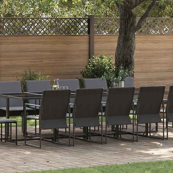 vidaXL Garten Essgruppe 15 pcs Schwarz Stahl 3335866