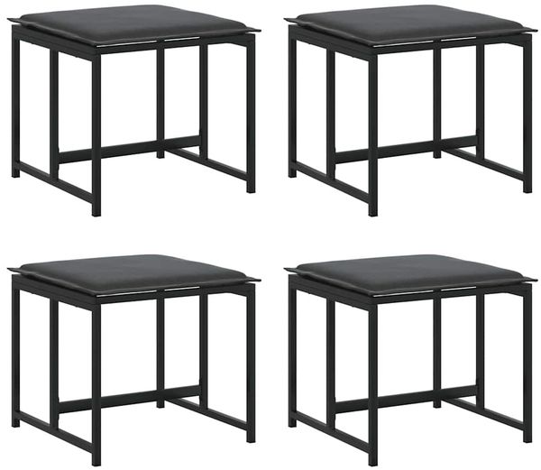 vidaXL Garten Essgruppe 15 pcs Schwarz Stahl 3335866 Bild 5