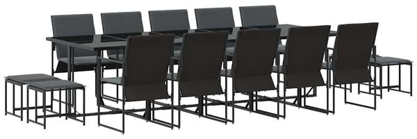 vidaXL Garten Essgruppe 15 pcs Schwarz Stahl 3335866 Bild 2