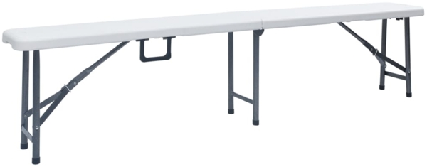 vidaXL Klappbare Gartenbänke 2 Stk. 180 cm HDPE Weiß 48830