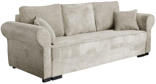 Mirjan24 'Olimpia' Schlafsofa mit Bettkasten, Cord, 92 x 92 x 234 cm, Beige