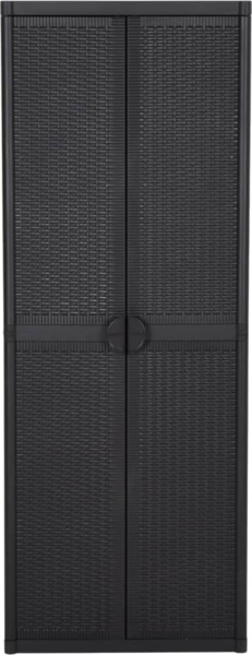 vidaXL Gartenschrank Schwarz 65x45x172 cm PP Rattan 151237