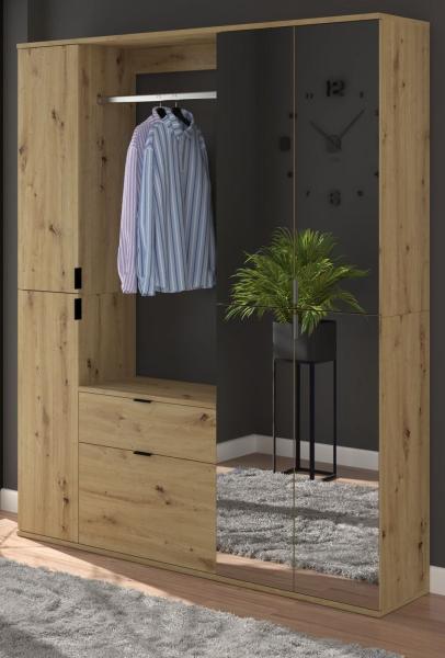 Garderobe mit Spiegel Line-Up in Eiche 152 x 193 cm