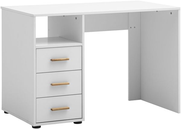 Schildmeyer Schreibtisch mit Stauraum Torge 702050, mattweiß, 109 x 58 x 74 cm