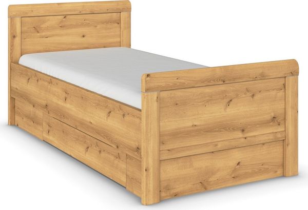 rauch Stauraumbett Bett Einzelbett Stollenbett Bettkästen EVELYN, in Komforthöhe mit Holzkopfteil sowie Schubladen MADE IN GERMANY