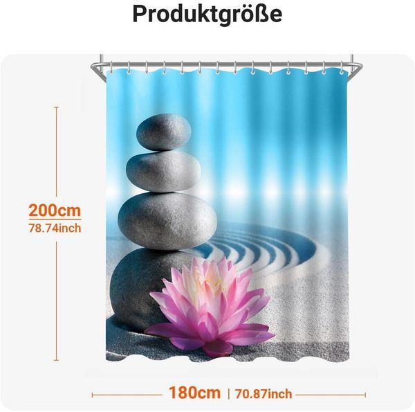 Duschvorhang Kieswüste Antischimmel 180x200cm Wasserabweisend_SYH Bild 7