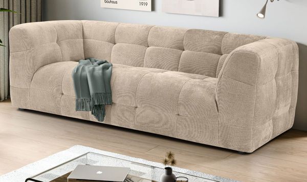 Sofa Astaro in beige 2,5-Sitzer 217 cm
