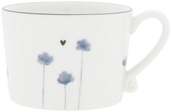 Bastion Collections Tasse, Keramik, Spülmaschinengeeignet, Weiß, Blumen, H: 7cm