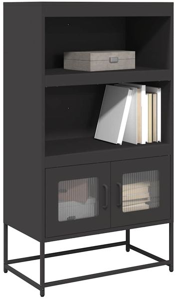 vidaXL Highboard Schwarz 68x39x123 cm Stahl 853368