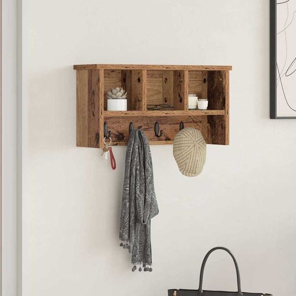 vidaXL Wandmontierter nachttisch Altholz 50 x 16 x 26 cm Holzwerkstoff 874313