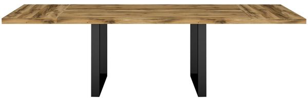 Esstisch Elgin 3 210-310x80x100 Holzwerkstoff Schwarz/Plankeneiche Bild 4