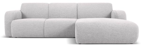 Micadoni Ecksofa Molino 4-Sitzer Rechts Boucle Hellgrau